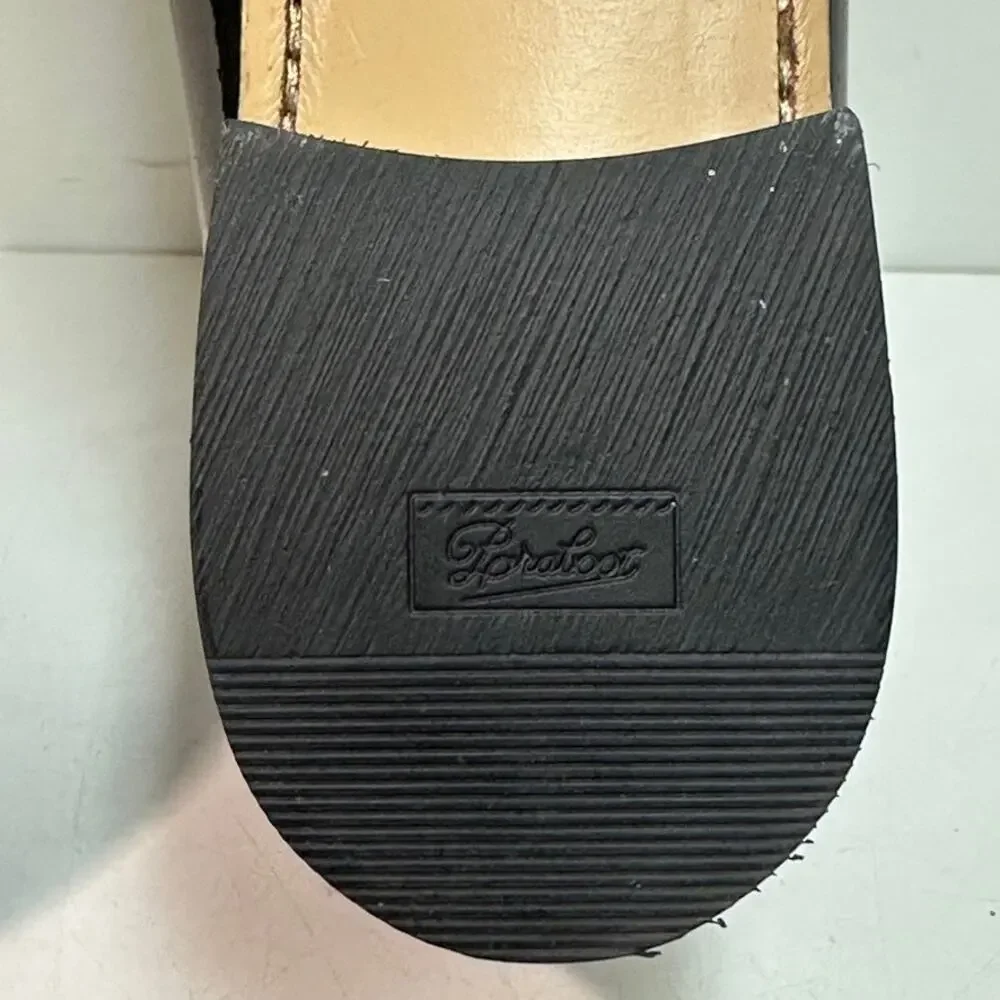 NWOT Paraboot Black Patent Leather Loafer Veritable Mocassin Cousu Main US 7 D